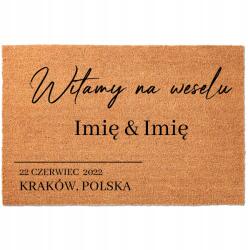 TabPrint Lábtörlő Cipőbejárati Ajtó Alá 40x30 Üdvözöljük Az Esküvőn A Neved (WITAMY NA WESELU TWOJE IMIĘ)