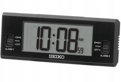 Seiko Fekete Ébresztőóra Seiko QHL093K Hőmérő Higrométer 2 Riasztás Háttérvilágítás (QHL093K)