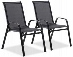 GardenLine Két kerti szék szett Kapla fekete (NEO3685)