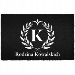 TabPrint Lábtörlő Fekete 40X60 Az Ön Monogramja Személyre Szabott Belső Tér Otthon Trend (WYCIERACZKA KOKOSOWA TWOJE INICJAŁY CZARNA)