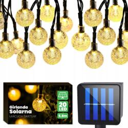 POLIFACH Napelemes girland Kerti Lámpák Díszes Fénylánc Golyók 20x Led (P-720)