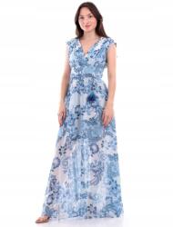 GUESS Mintás Maxi Ruha, Size M, kék, mintás, sifon (585409)