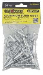  Szegecsek Téphető Alumínium 4, 75 x 19mm 50 db-os szett Robusztus és tartós (Nity Nit Zrywalne Aluminiowe 4,75 x 19mm)