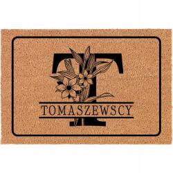 TabPrint Lábtörlő T Betűvel Elülső Ajtó Előlap Név Elegáns Minták (Kokosowa Wycieraczka Frontowa Personalizowana)