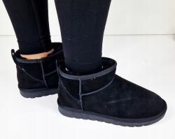  Fekete Bőr Hótaposó Bakancs Bélelt 36-OS (W5821 BLACK)