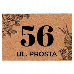 TabPrint Lábtörlő Bejárati Kókusz Sláger Házszám/lakás, Utca Virágok (TWÓJ NUMER DOMU/MIESZKANIA, ULICA KWIATY)