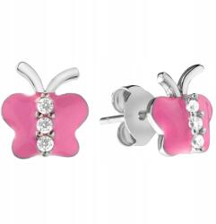  Ezüst Fülbevaló Gyerekeknek Rózsaszín Pillangók Ezüst (KDZ 005)