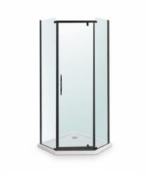 Leziter Celtic 90x90 cm ötszögletű zuhanykabin zuhanytálcával fekete (LC-061106_ST-09-90) - buildox