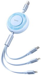 Mcdodo Mcdodo Cablu 3 in 1 USB la Lightning, MicroUSB si Type-C Super Fast Charging, 66W, 1.2m, Albastru (CA-3732)