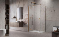 Radaway Essenza Brushed Copper ? KDJ szögletes ? szálcsiszolt réz zuhanykabin 110x100 balos átlátszó