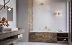 Radaway Essenza Brushed Gold ? PND II ? szálcsiszolt arany kádparaván 100 átlátszó balos