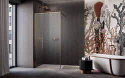 Radaway Modo F II Brushed Copper Walk-in szálcsiszolt réz zuhanyfal 80 átlátszó