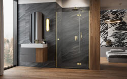 Radaway Essenza Brushed Gold ? DWJ ? szálcsiszolt arany zuhanyajtó 100 átlátszó balos