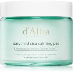d'Alba Daily Mild Cica Calming Pad bőrnyugtató korongok a bőr intenzív hidratálásához 50 db