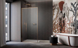 Radaway Modo F SL II Brushed Copper Walk-in szálcsiszolt réz zuhanyfal 85 átlátszó balos