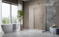 Radaway ? Essenza Brushed Gold ? KDJ+S ? szögletes ? szálcsiszolt arany zuhanykabin 120x90 átlátszó balos