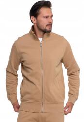 Moraj férfi pulóver, magas gallérral, teljes hosszúságú cipzárral, oldalsó zsebekkel, pamut/poliészter, bézs, XL INTL (OBM5600-003-BEIGE-3XL)