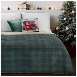 Eurofirany Bell kockás pamut-akril takaró Fekete/zöld 200x220 cm (430799)