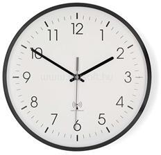 Nedis CLWA6226BK rádióvezérelt óra, 30 cm átmérő, műanyag, csendes szerkezet (CLWA6226BK) (CLWA6226BK)