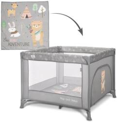 Lorelli Tarc de joaca Lorelli Play N Relax, 100x100x75 cm, deschidere laterala cu fermoar, geanta de transport, Gri