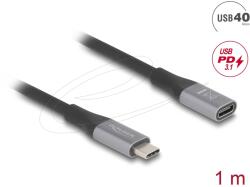 Delock USB 4.0 Type C Hosszabbító Fekete-Szürke 1m 81201 (81201)