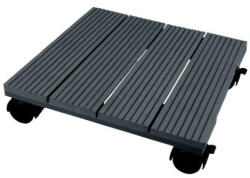 Nature Görgős virágtartó talp, WPC alapanyagú, antracit, 7, 5x30x30cm