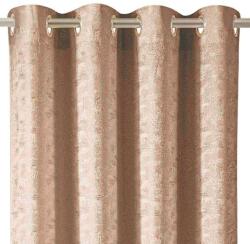 Welora Félig áttetsző dekoratív függöny, félig átlátszó, alacsony árnyékolás - átengedi a fényt, fényes mintával, gyűrűkkel, 140x260 cm, taupe színben (JM1196243)