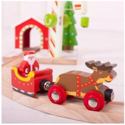 Bigjigs Fából Készült Mikulás, Szán és Rénszarvas