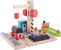 Bigjigs Toys Fából Készült Játékvasút, Szén Rakodó Állomás