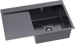 Ruvetti Masivo chiuveta cu dozator 78x49 cm grafit 5002M_PVD_GRF160_WP (5002MPVDGRF160WP) Chiuveta