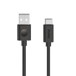 Hama 86447, Cablu De Date Usb 2.0 Usb-a/type-c (60w) 1.2m, Negru (00086447)
