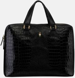  PAULA - Fekete bőr aktatáska