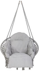 KIK Kerti Gólyafészek Hinta Párnával, 80 cm Átmérő, 120 kg Teherbírás, Szürke
