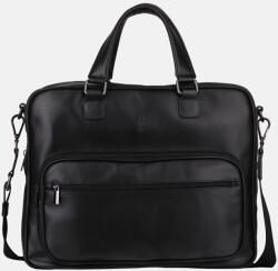  BRUNO - Fekete bőr aktatáska