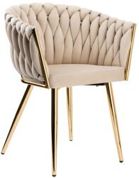  Bársony fonott szék COFTON arany VELVET bézs