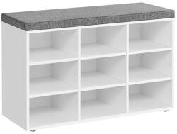 VASAGLE Pad cipőtartóval 9 rekeszes 78, 5x30, 3x48 cm fehér/szürke (LHS009W14)