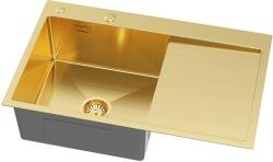 Ruvetti Masivo mosogató adagolóval 78x49 cm arany 5002M_PVD_GOLD160_WL (5002MPVDGOLD160WL)
