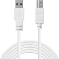Sandberg 509-23 USB kábel USB 3.2 Gen 1 (3.1 Gen 1) 1, 8 M USB A USB B 5 Gbit/s Fehér (509-23)