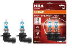 OSRAM Night Breaker Laser HB4 halogén fényszóró izzó, akár 150%-kal nagyobb fényerő, közúton legálisan használható, 9006NL-2HB, 2db/csomag (4062172388320)
