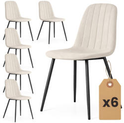 AKORD AKORD LUMO Tapicerowane Welurowe Székek Bézs Fekete Lábakkal 6 db (AKO-6xLUMOBEI)