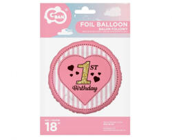GoDan Balon Folie Baby Girl, Model 1st Birthday 36 cm roz GD1962 Baloane folie (GD1962)