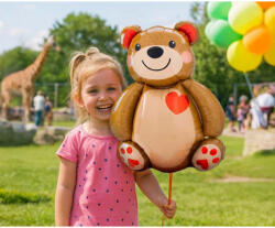 GoDan Balon Folie Model Ursulet cu Inimă 48 x 65 cm GD1968 Baloane folie (GD1968)