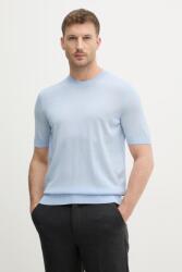 BOSS gyapjú póló H-Umauro - kék S - answear - 59 990 Ft