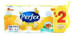 Perfex Toalettpapír 3 rétegű 150 lap/tekercs 8+2 tekercs/csomag Boni Perfex DeLuxe barackos (60758) - officefirst