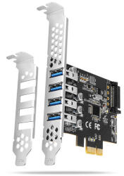 AXAGON I/O bővítőkártya Axagon PCEU-43RS PCIE CONTROLLER 4x USB 3.2 gen1, UASP, LP (PCEU-43RS)