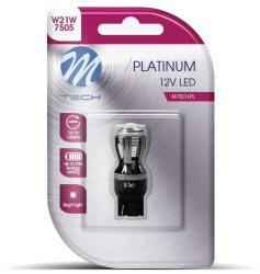 m-tech LB822R-01B, T20 Led Izzó, Piros, Canbus 12V W21W (72lb822R-01B)