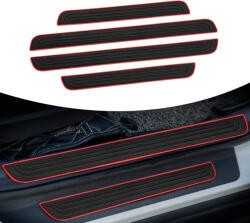 MaxSpeed Küszöbvédő PVC, Fekete Piros szegéllyel, 4db (56113121)