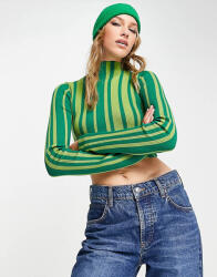 NA-KD Zöld Kötött Csíkos Felső (s) (545382)