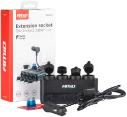 AMiO Szivargyújtó Elosztó 4-es, 12/24V (0504175)