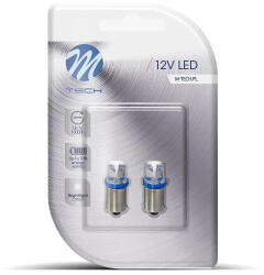 m-tech Izzó 12v Ba9s Led Kék Pár Konkáv (72lb007b)